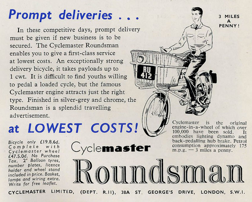 roundsman cyclemaster advert
