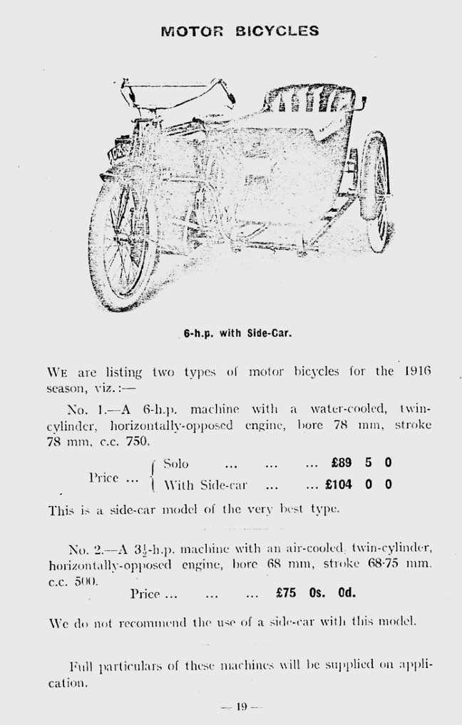 1916 Humber 6hp motor bicycle