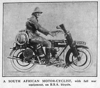 1917 BSA Africa motorcyclist