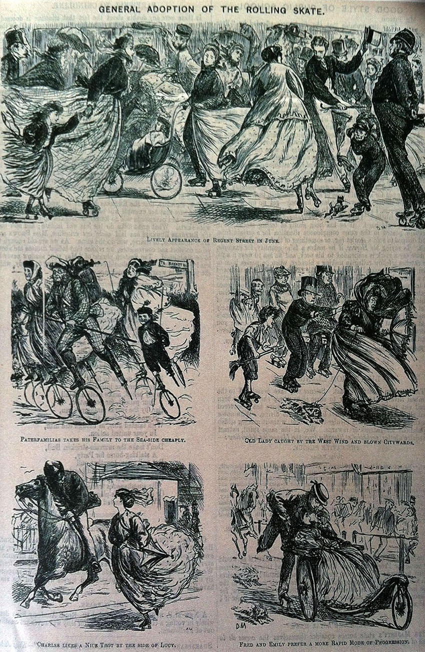 1866 17th february du maurier cartoon punch skating