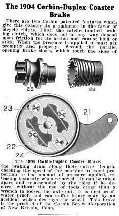 1904 corbin coaster brake