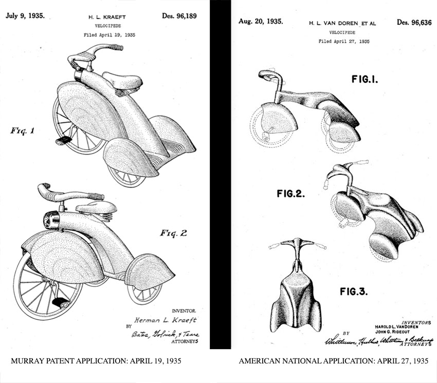 1935 Murray fendered tricycle patent
