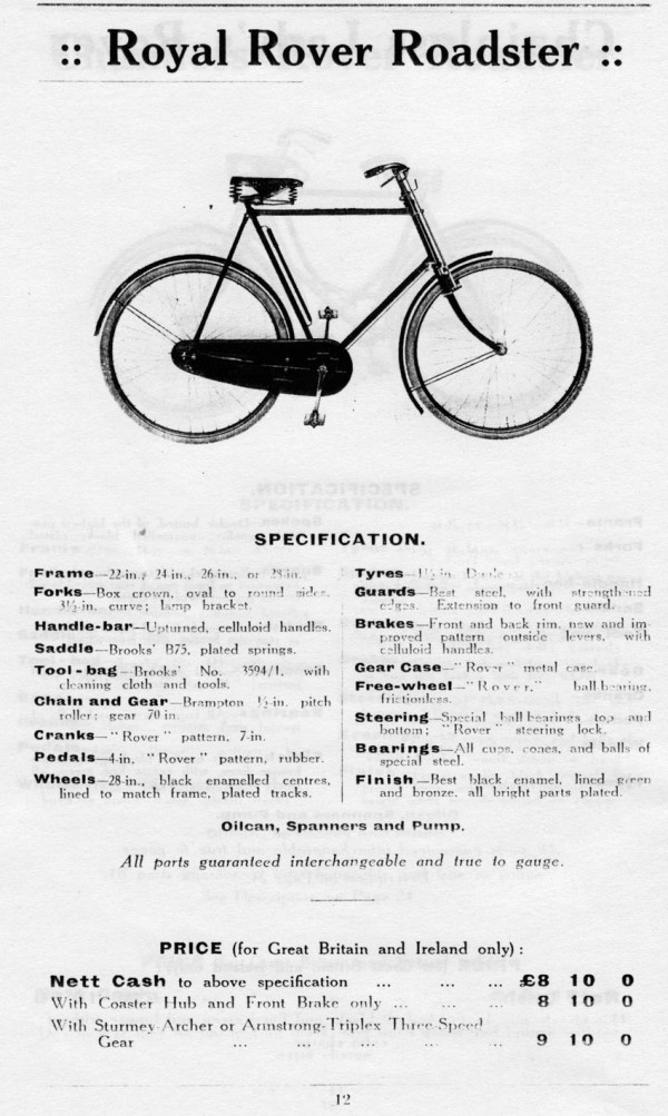 1920 Royal Rover Roadster – The Online Bicycle Museum