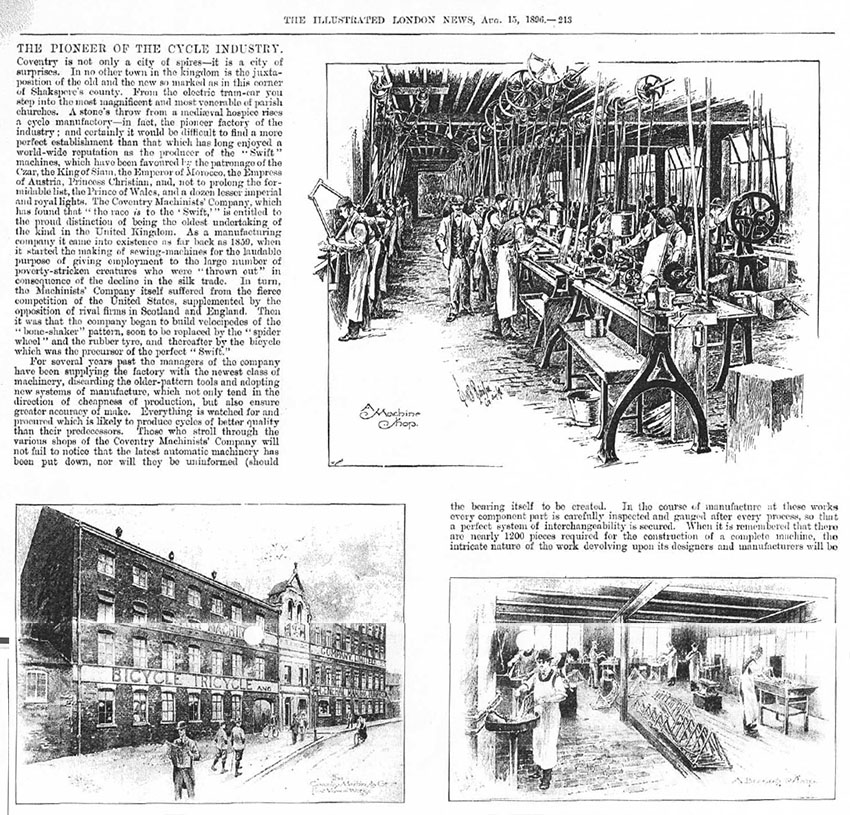 1896 Antique Print 211 Cycle Industry Coventry Polishing Machine Shop