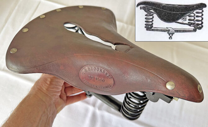 1890s Brooks B80 Safety Bicycle Saddle 0